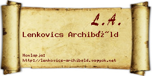 Lenkovics Archibáld névjegykártya